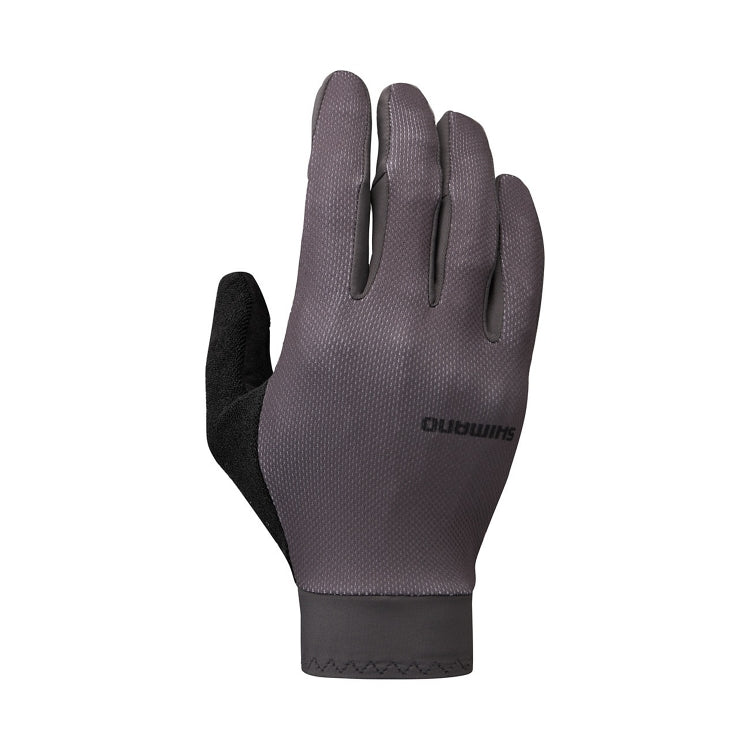 Cedar brown glove with black palm, Shimano logo, front view