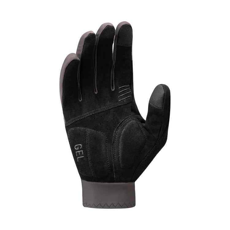 Cedar brown glove with black palm, gel padding, back view