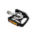 Shimano PD-T8000 XT dual-sided bicycle pedal featuring an SPD clipless mechanism on one side and a flat platform with integrated reflector on the other, shown against a light gray background.