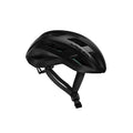 Lazer Strada helmet with black strap, full matte black, right side view, size large