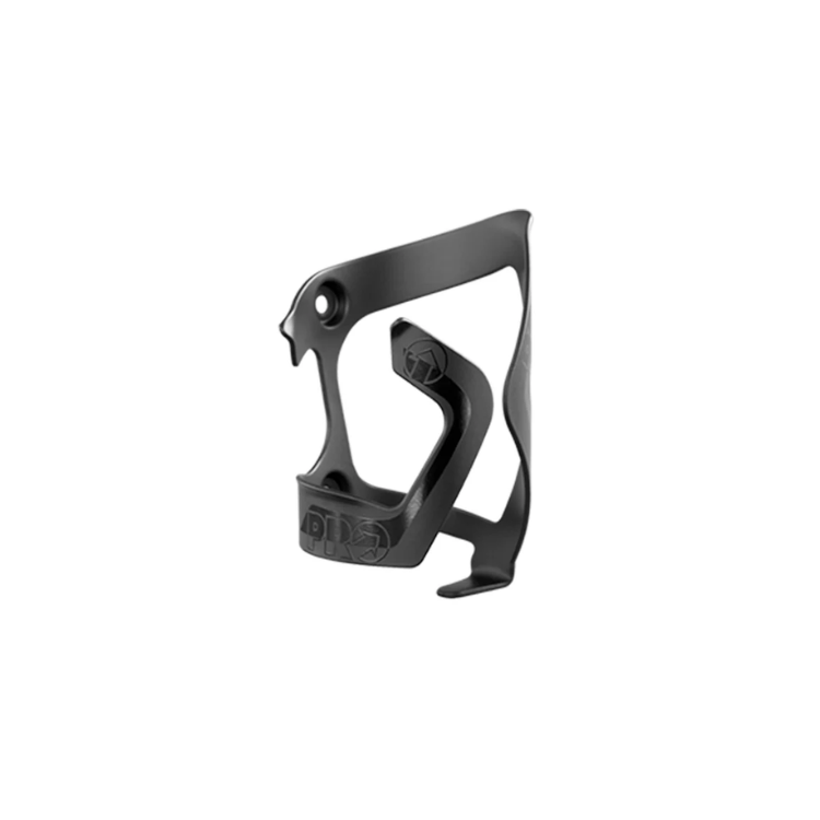PRO alloy bottle holder, black with PRO logo, left side cage