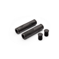 Two bicycle handlebar grips with additional rubber covers, black