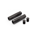 Two bicycle handlebar grips with additional rubber covers, black