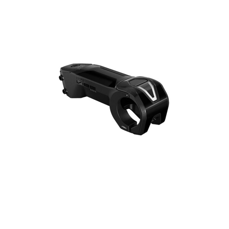 Black cylindrical clamp-style industrial sensor or measuring device shown in a three-quarter side view. The device has a circular opening at the front, a long rectangular body, and silver accent markings on the top. Displayed on a light gray background.