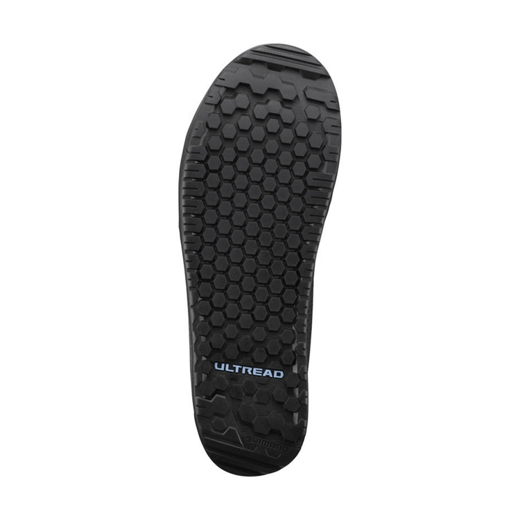Close up view of shoe sole with 'ULTREAD' branding