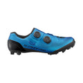 Blue cycling shoe with black accents, S-PHYRE wordings with 2 black BOA dials, right view