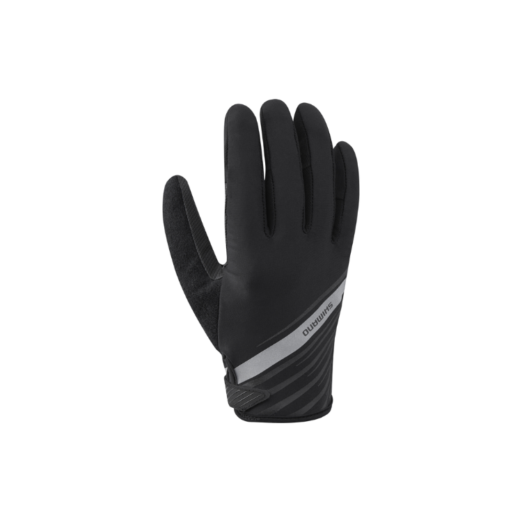 Black glove with a visible Shimano logo 