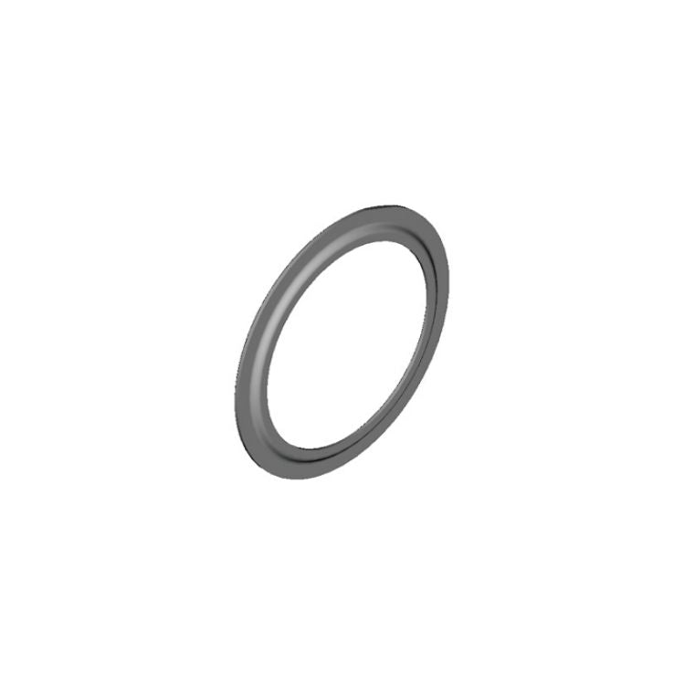 Close-up of a dark grey circular spacer ring or washer, shown at an angled perspective on a light grey background. The component features a thin, uniform profile with a smooth surface and a central opening designed for use with compatible mechanical assemblies.