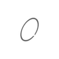 Close-up of a thin dark grey retaining ring (circlip) with an open-ended split design, shown at an angled perspective on a light grey background. The circular metal component is designed to fit into a groove to secure parts within a mechanical or bicycle assembly.